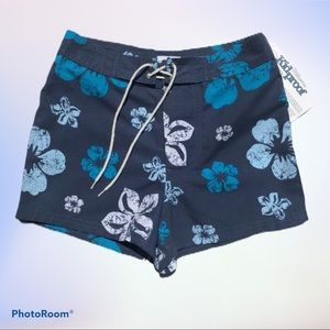 Outline Girls Blue Floral Swim Shorts, Size 10, swimwear, beach wear, cruise,